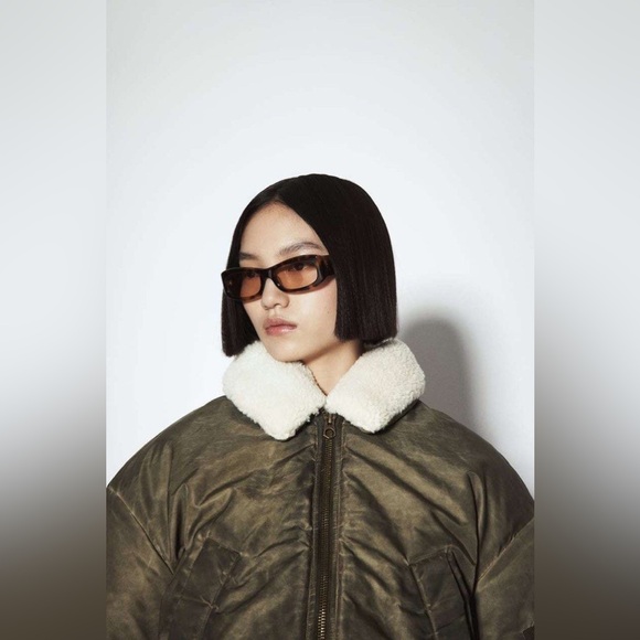 ZARA ~ DISTRESSED EFFECT NYLON BOMBER Jacket - Picture 4 of 17